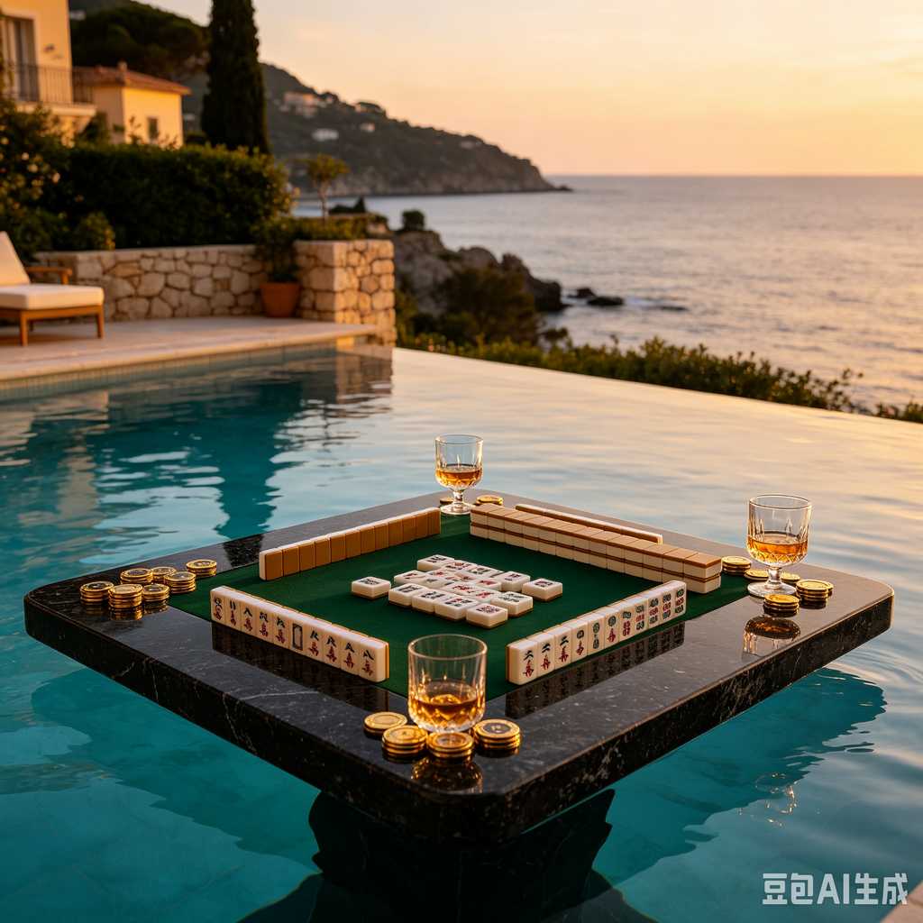 mahjong set with dice and chips